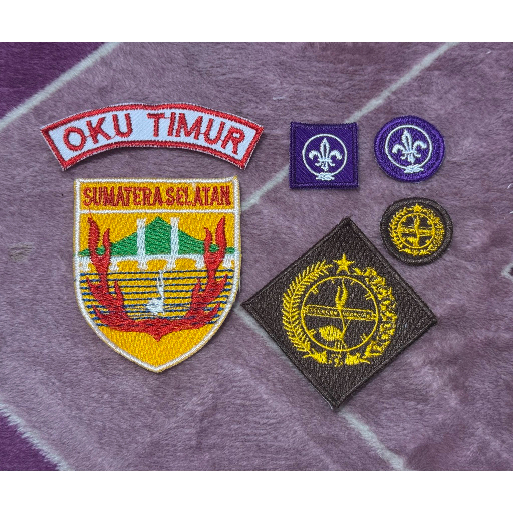 Atribut badge logo Pramuka OKU TIMUR & OKU SELATAN Sumatera Selatan SUMSEL (bordir)