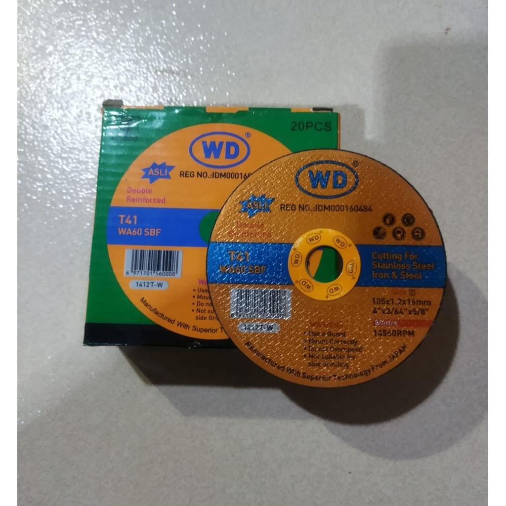 (GJT) WD batu gerinda potong 4” T41 metal stainless steel tajam plus