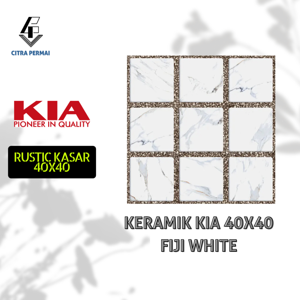 KERAMIK KIA FIJI WHITE 40x40 (KASAR) / KERAMIK KASAR / KERAMIK RUMAH / KERAMIK MURAH / KERAMIK TERAS