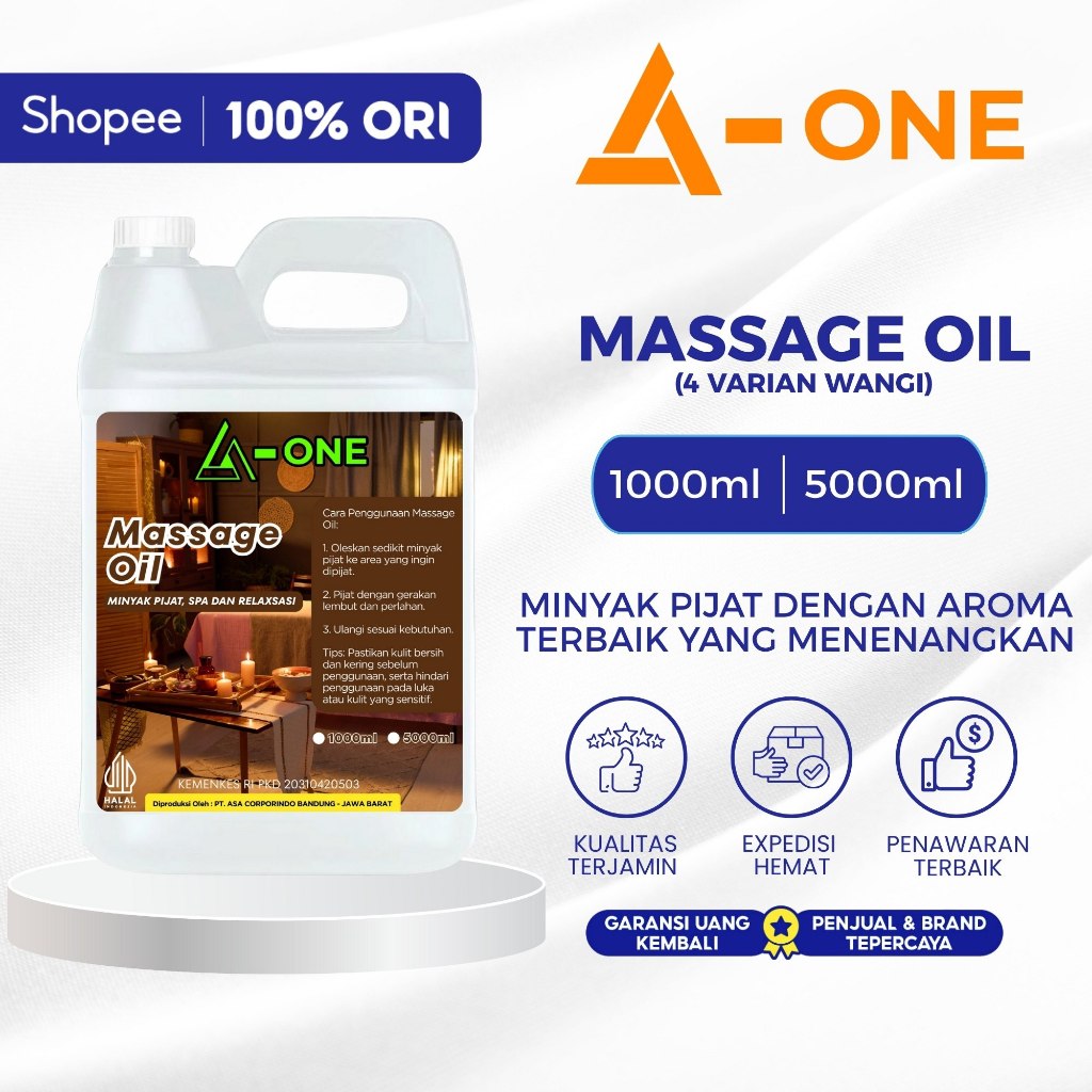 A-ONE Massage Oil || Minya Pijat Urut Aromaterapi || Minyak Aromaterapi