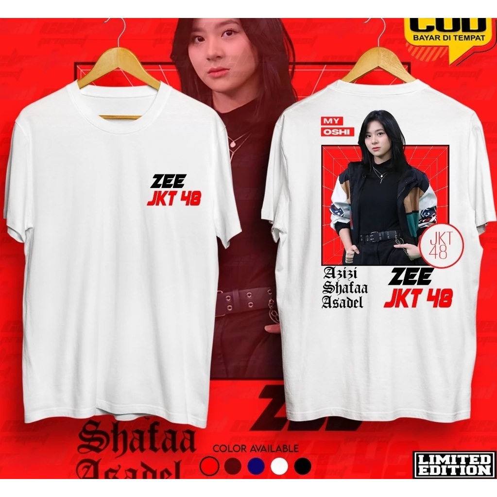 KAOS Zee JKT48  AZIZI ASADEL KAOS DISTRO Zee JKT48  AZIZI ASADEL PRIA WANITA