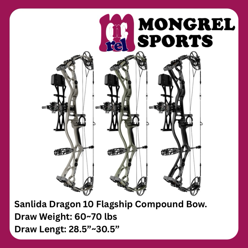 Busur Compound Bow Sanlida Dragon 10 Large Cam (Flagship) Warna Hitam Bukan Hoyt, PSE, Motion