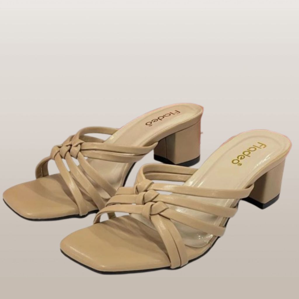 Fladeo Selop Heels 5cm Wanita Bertali Terbaru I11