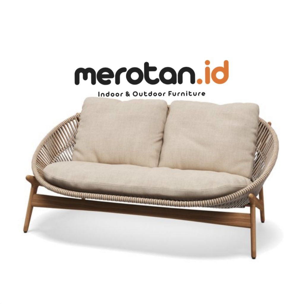 Sofa Jati Minimalis Anyaman Tali Rope / Sofa Outdoor Anyaman Tali Rope / Sofa Santai Anyaman