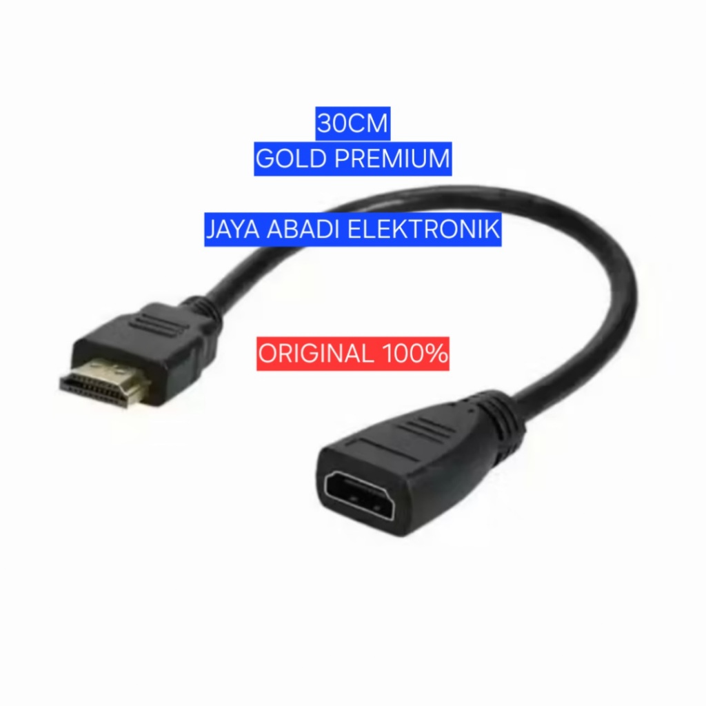 H21 KABEL 30 CM CEWE COWO EXTENSI EXTENSION CORD SAMBUNGAN HDMI ORI 100% MALE TO FEMALE PERPANJANGAN