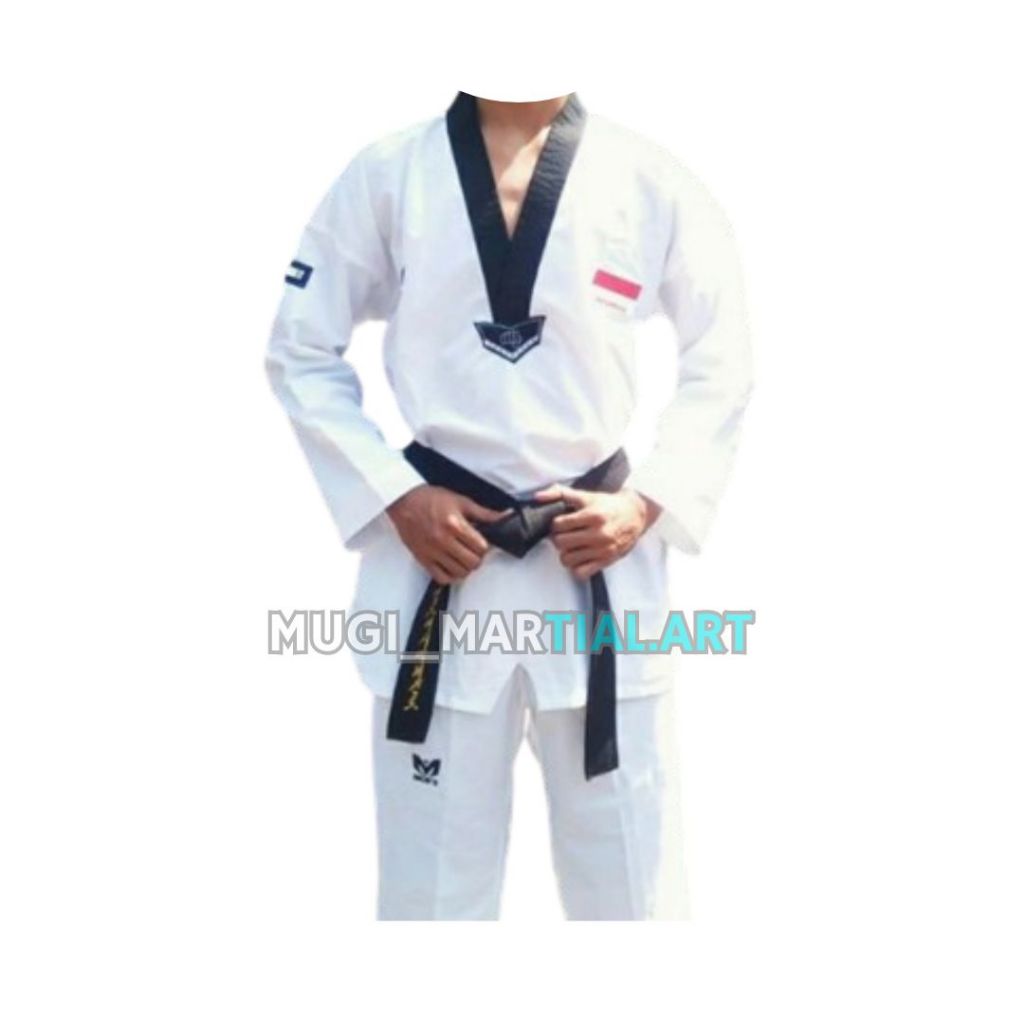 BAJU TAEKWONDO KRAH HITAM MOKS SUPER LIGHT PLUS INDONESIA / DOBOK TAEKWONDO MOKS