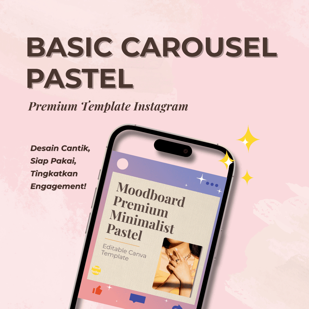 Template Carousel Instagram Pastel Minimalist | Desain Canva Editable 7 Slide