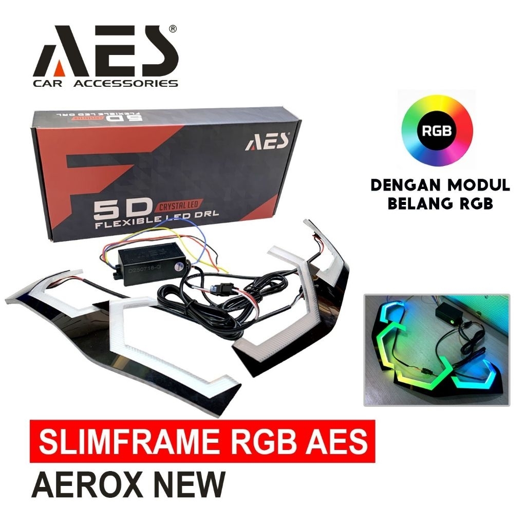 Lampu Alis Motor Aerox Hexa Frame Ultraframe Motor Aerox New RGB MATRIX Belang AES