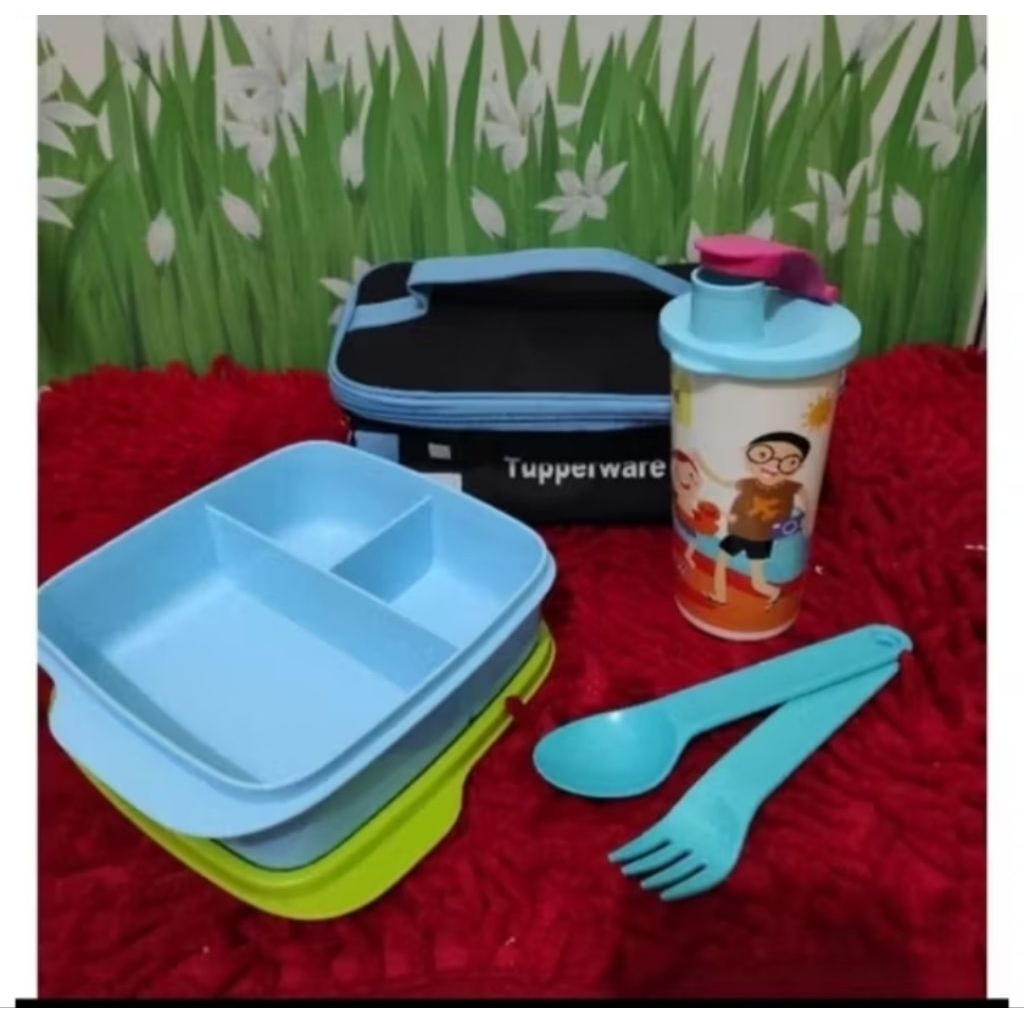 Promo Terbaru Tupperware Lunch set bawa bekal murah lolly tup fun tumbler gratis tas dan sendok garp