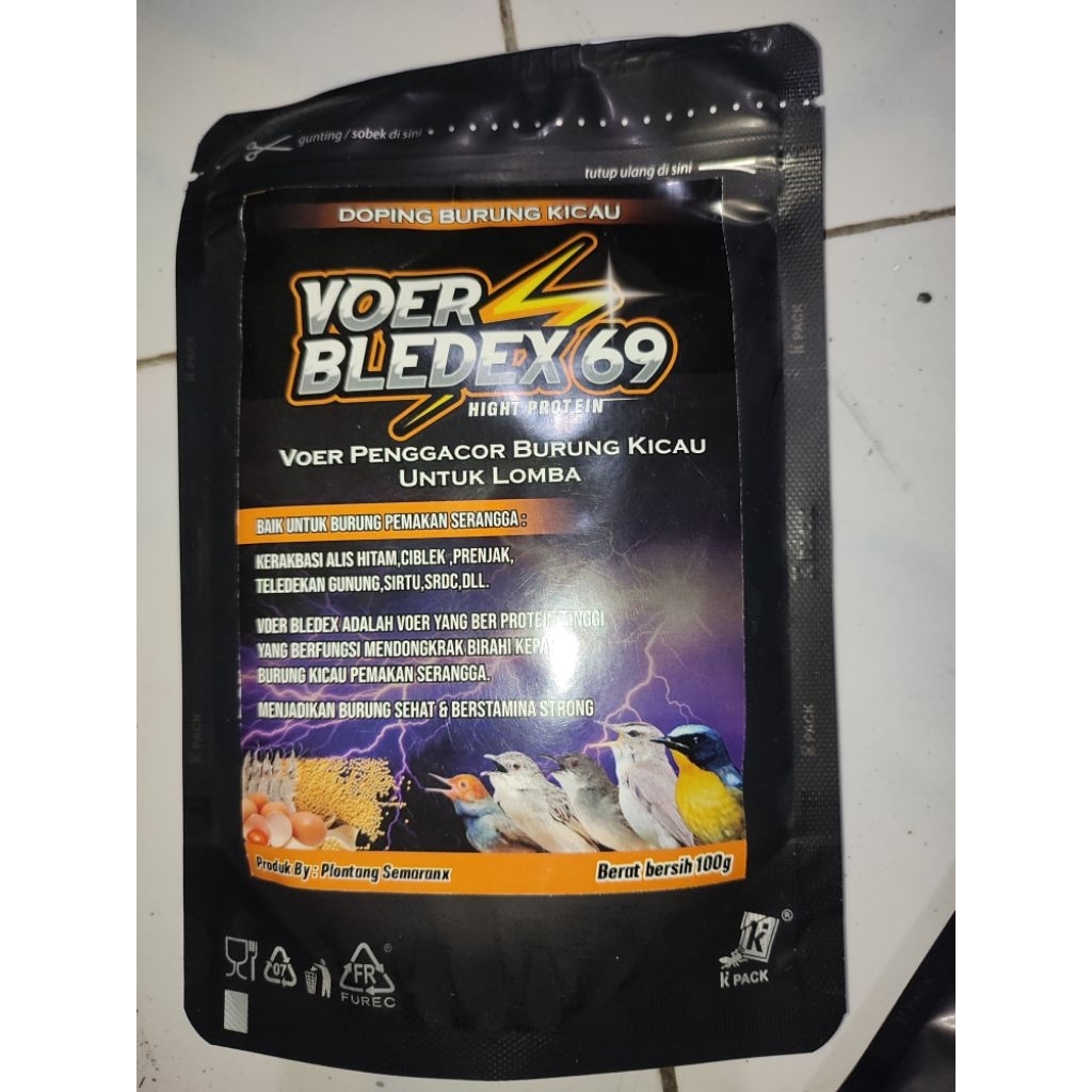 Voer Bledex 69 Por Doping Burung kicau Pur bervitamin vor protein tinggi Gacor   EDAN CIBLEK VOER HA
