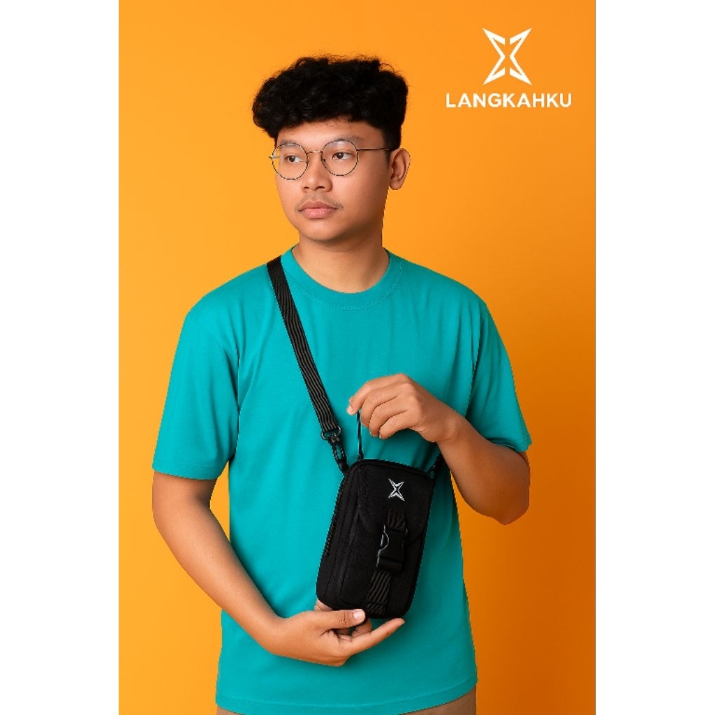 Tas Wallet Pria Wanita Bahan Cordura Premium Trendy Kekinian Hitam TM 039