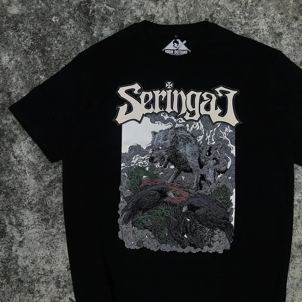 SERINGAI WOLF CROWS TSHIRT BLACK