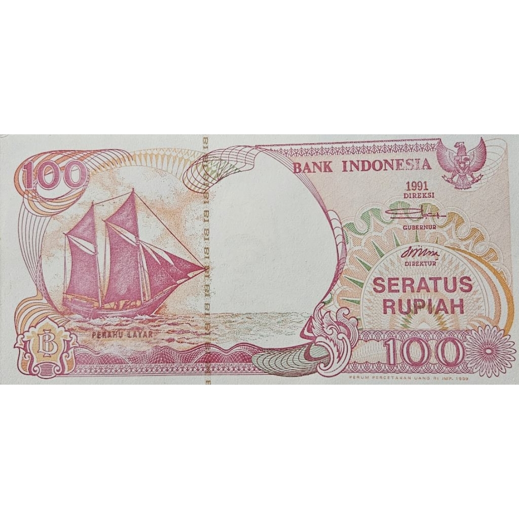 Real dijamin sesuai Uang Kuno Negara Indonesia Series Perahu Layar Tahun 1991 Benang Emas Kondisi UN