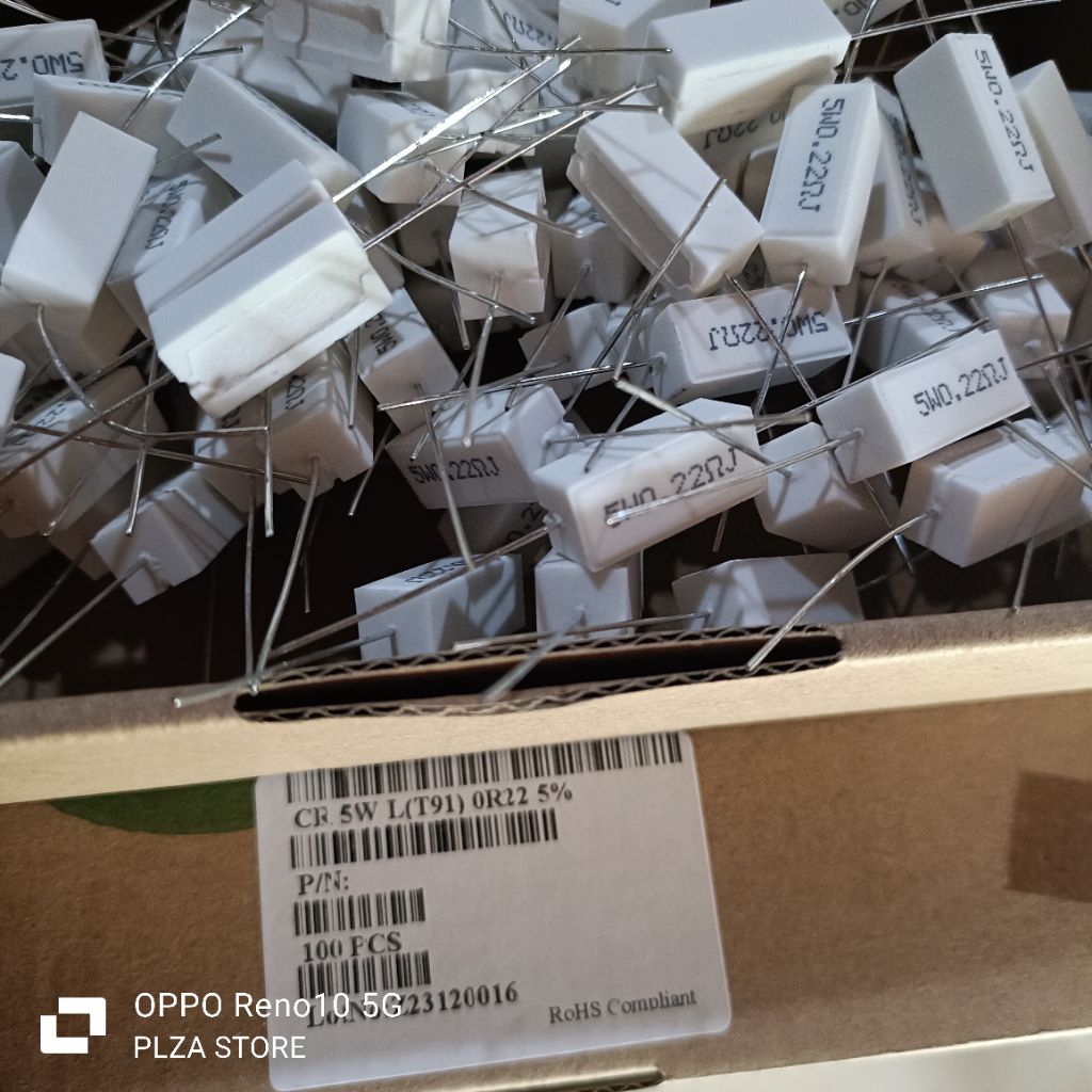 R kapur taiwan 0,22ohm 5w 0.22 ohm 5watt kualitas bagus original Resistor kapur 5watt 0,22ohm