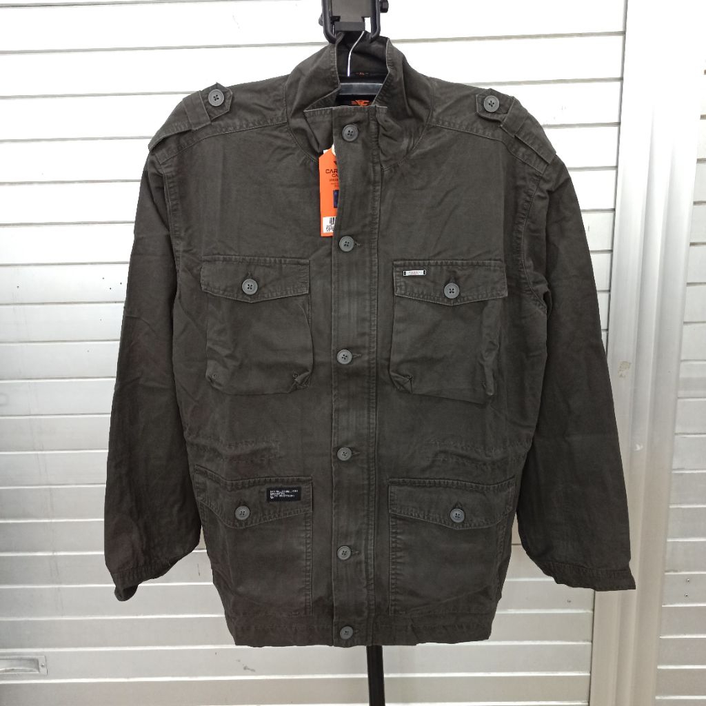 Jaket Safari Cargo Cardinal Katun Original Kerah Terbaru EAJAN65 Nyaman Tebal Pria Panjang Parka