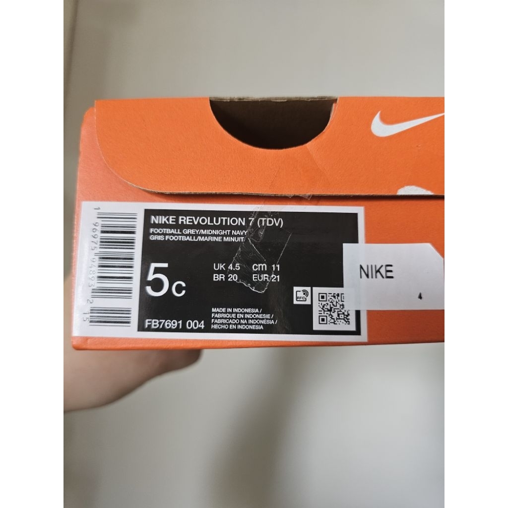 Preloved sepatu kids anak bayi NIKE ori ukuran 5c 11cm biru