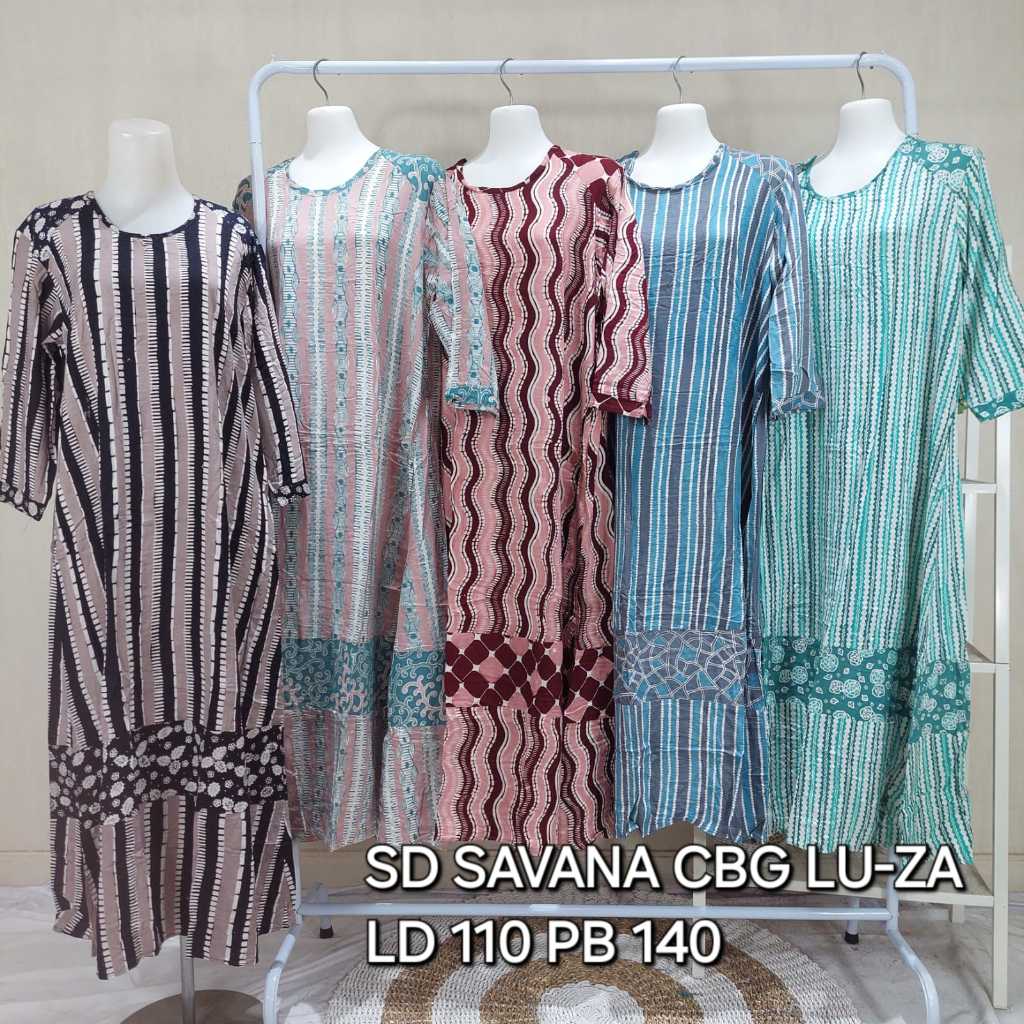 LUZA ORIGINAL asli Pekalongan sekdres savana gamis daster batik tangan panjang motif baru tangan pan