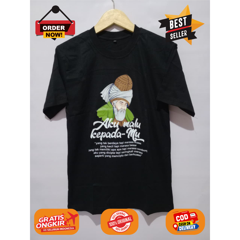 Pakaian Pria Wanita T-shirt Black