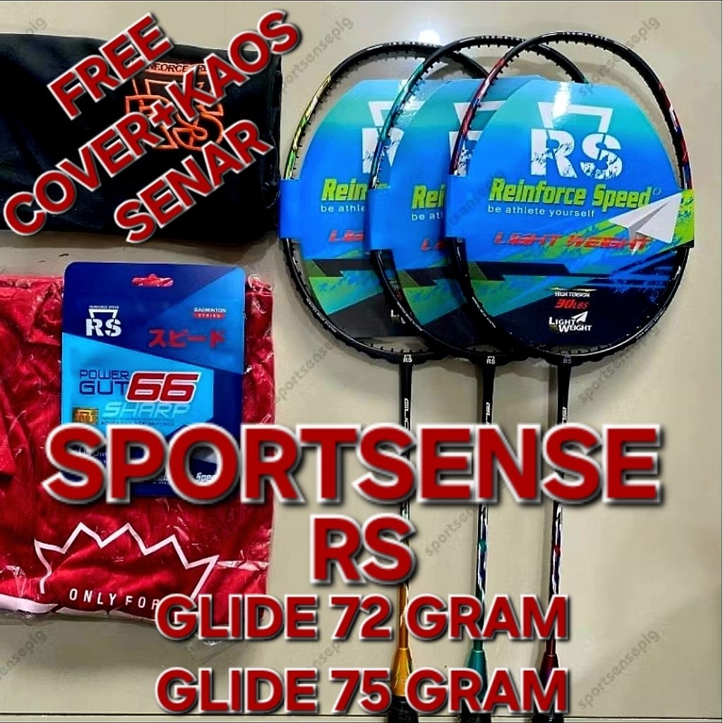 Raket Bulutangkis Badminton RS Reinforce Speed Glide 72 75 Smash Control Original Super Ringan Bonus