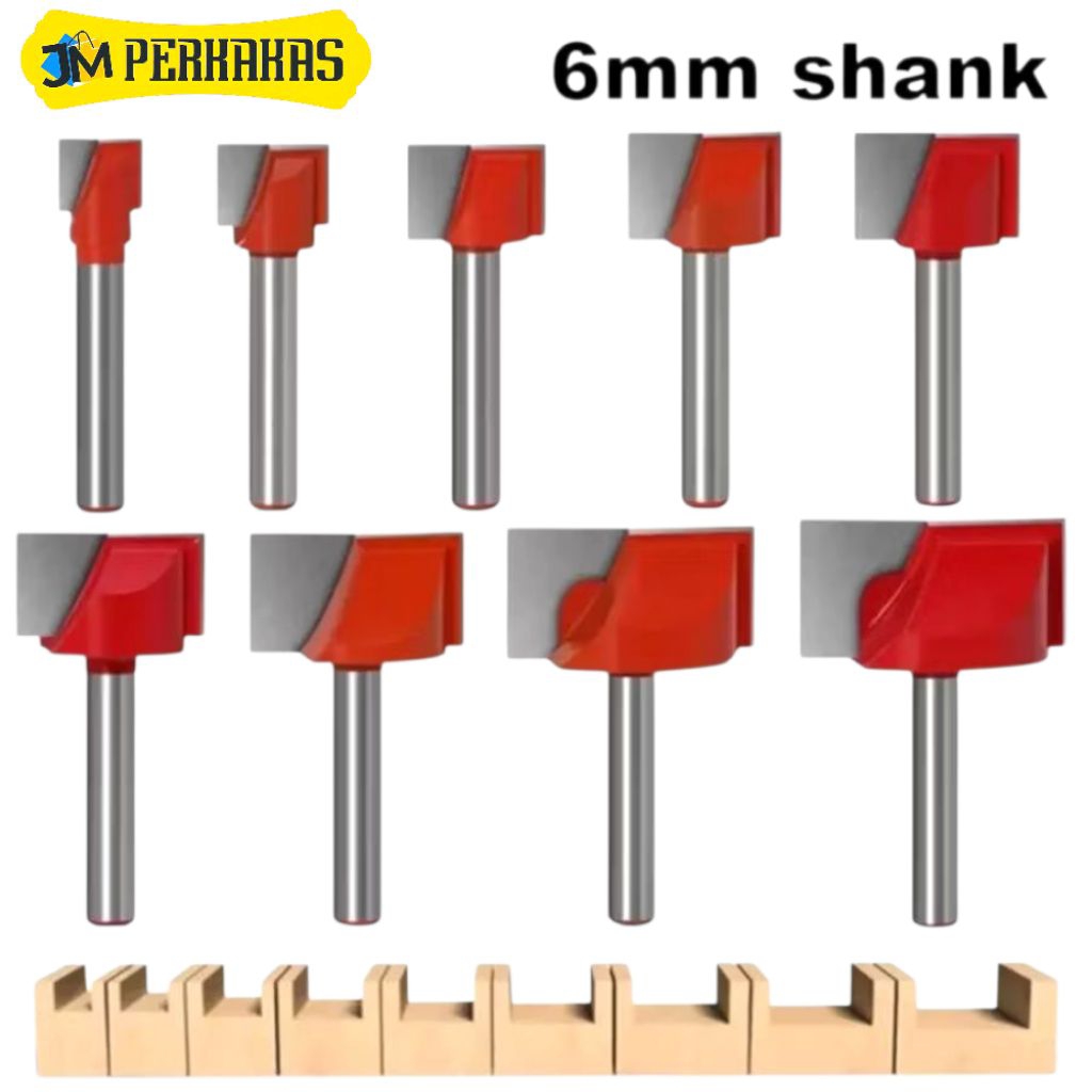 Mata Profil Kayu flat Mata Router Kayu 6mm Shank – Satuan Mata Profil & Alur Trimmer Bit