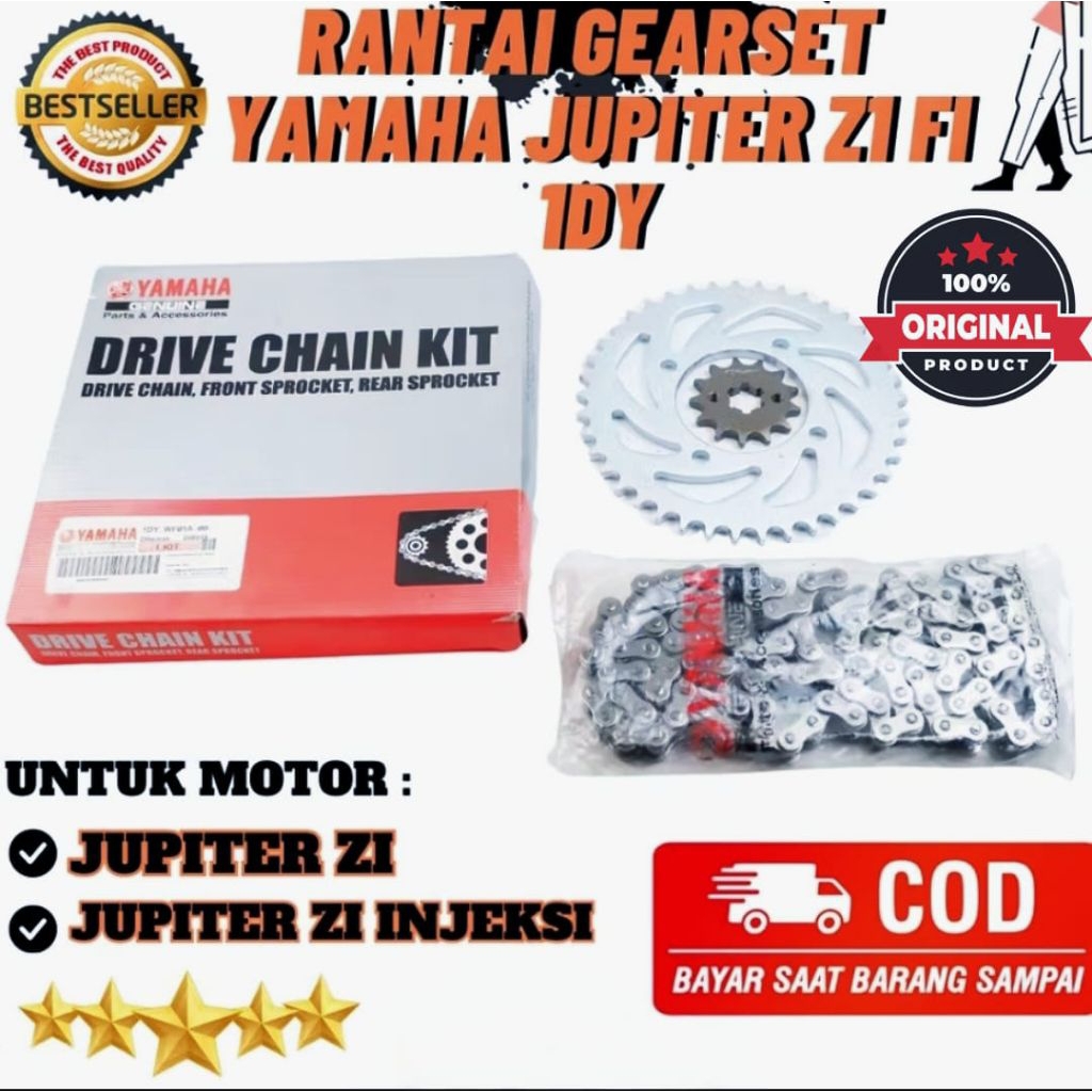 GEAR SET YAMAHA JUPITER Z1, JUPITER Z1 INJEKSI, GEAR SET PLUS RANTE JUPITER Z1 1DY