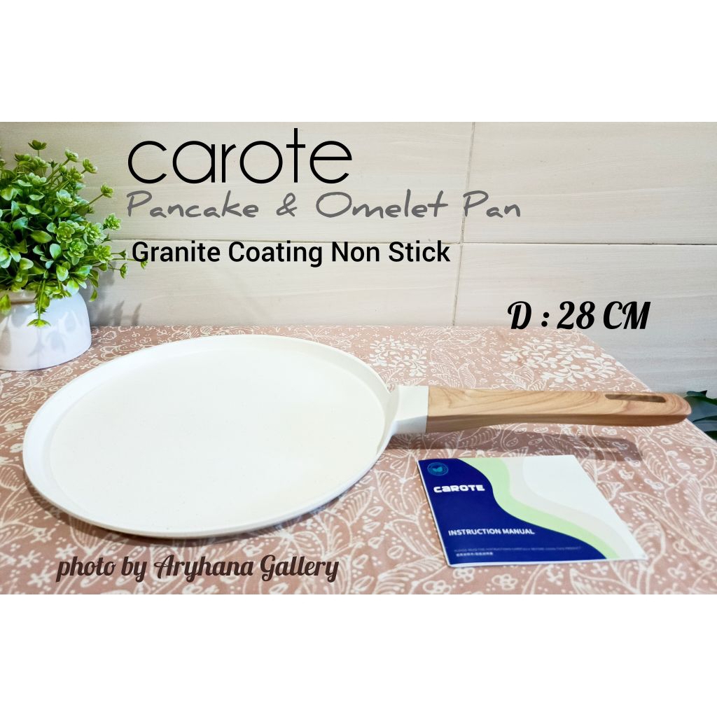 CAROTE Wajan Penggorengan Datar 28 CM/ Wajan Pancake Omelet Lapisan Granite Anti Lengket