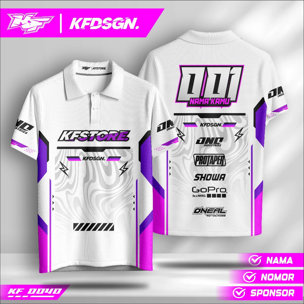 Kaos Jersey Custom Nama – Baju Racing Drag Bike Trail Supermoto | Desain Bebas
