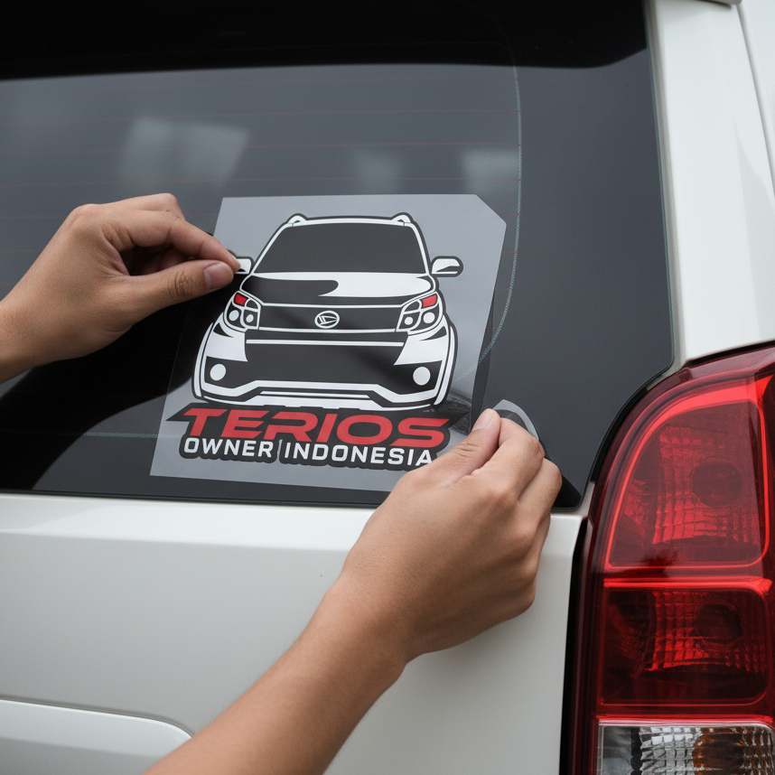 Stiker Variasi Kaca Mobil Rush Terios Konde  2 lapis timbul