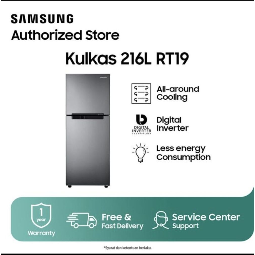KULKAS SAMSUNG 2PINTU RT 19M300 BGS
