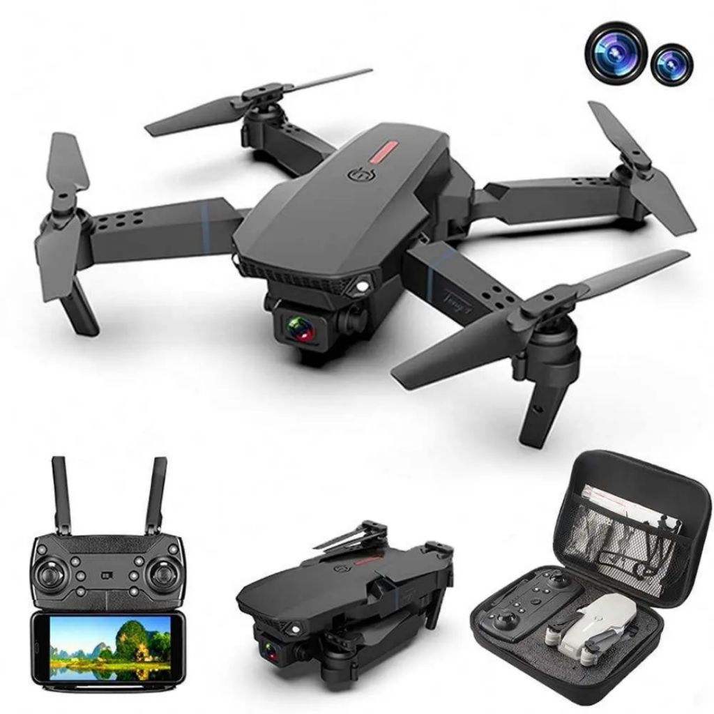(COD) MURAH DRONE E88 3 BATERAI 45 MENIT TERBANG WIFI 4K CAMERA LENGKAP SIAP TERBANG
