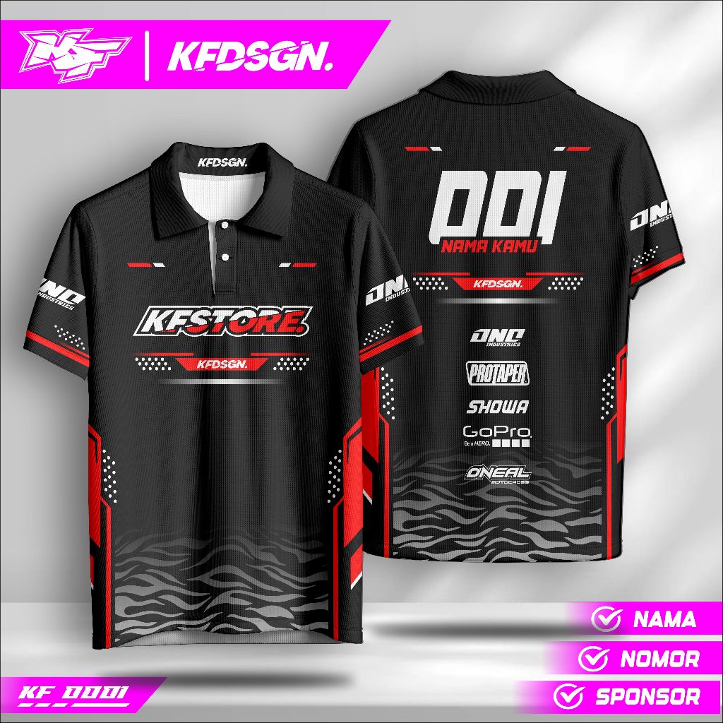 Kaos Jersey Custom Nama – Baju Racing Drag Bike Trail Supermoto | Desain Bebas