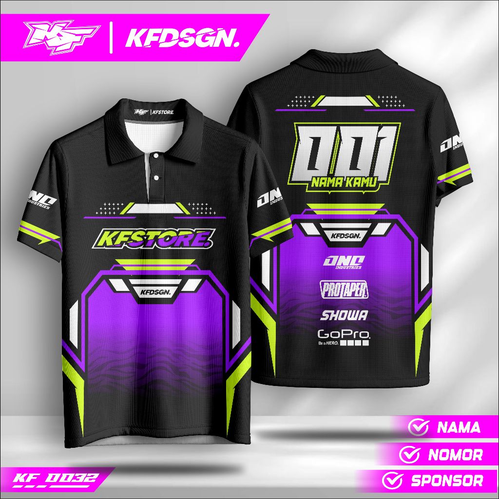Jersey Custom Nama Balap – Fullprint Keren | Bisa Tambah Logo Tim & Warna Bebas