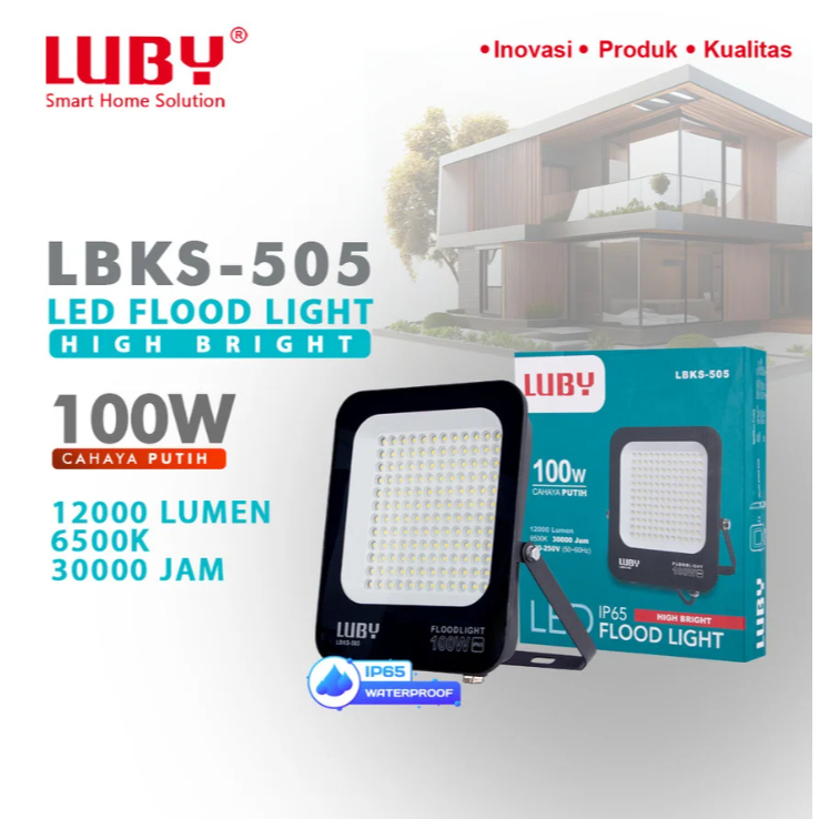 LUBY Lampu Sorot Luby Floodlight LBKS-505 100Watt LAMPU SOROT kap sorot 505 100w putih luby