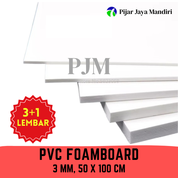 (3+1 LEMBAR) PVC Foamboard / PVC Board 3mm Ukuran 50x100 cm