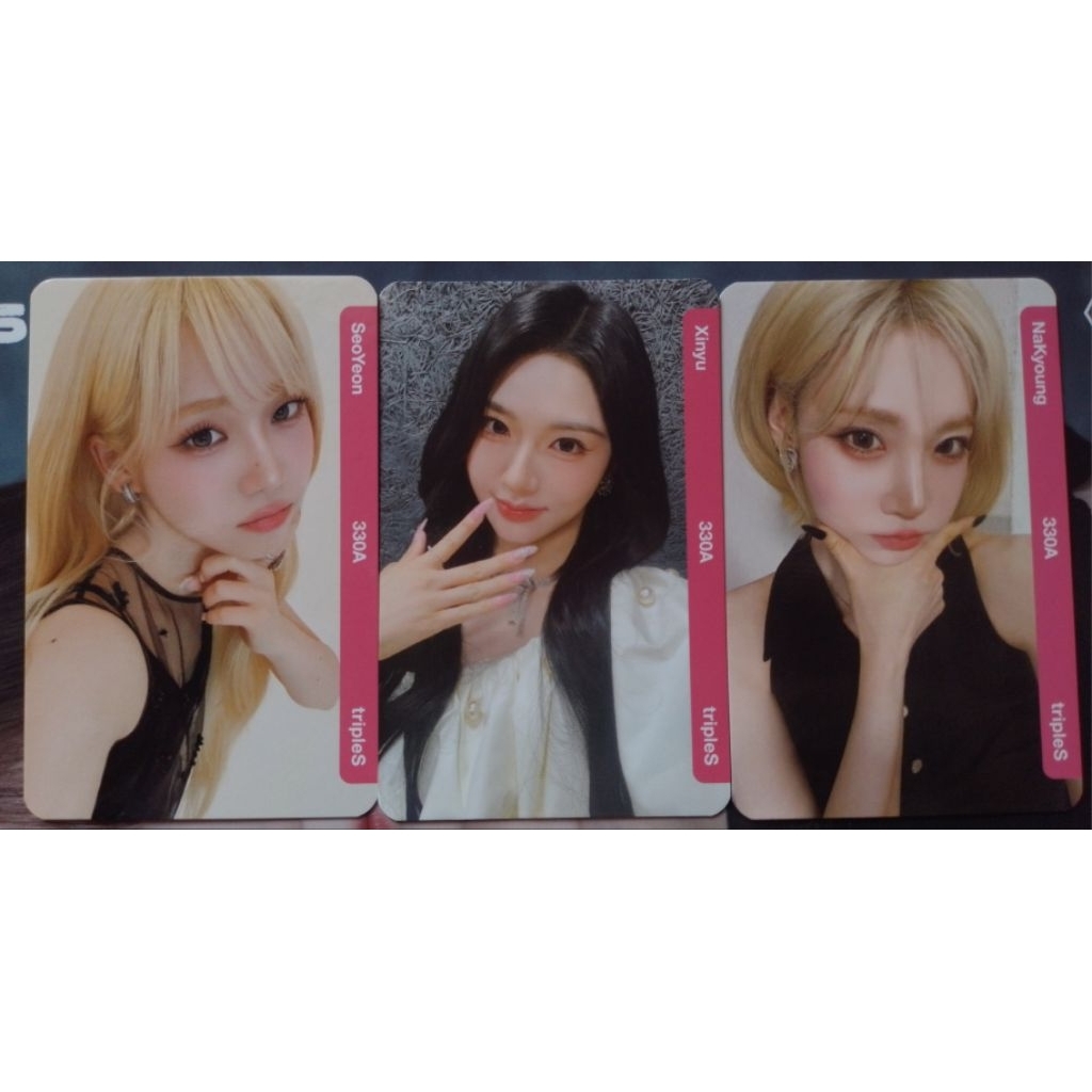 TRIPLES PHOTOCARD OBJEKTS UNSCANNED MISSCAN TRIPLES AA330 SEOYEON S1 NAKYOUNG S7 XINYU S15 VIP DCO A