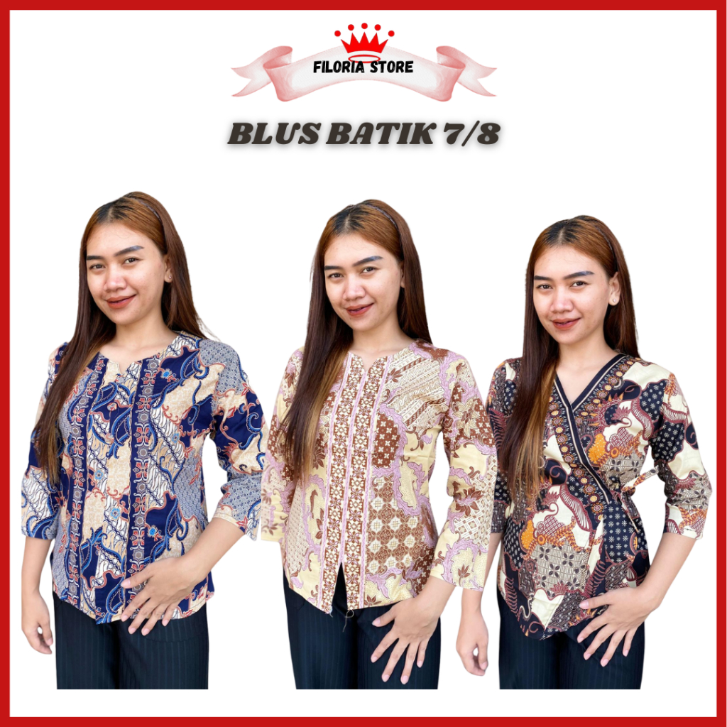 FILORIA - Blus  Batik harajuku blus batik remaja kekinian