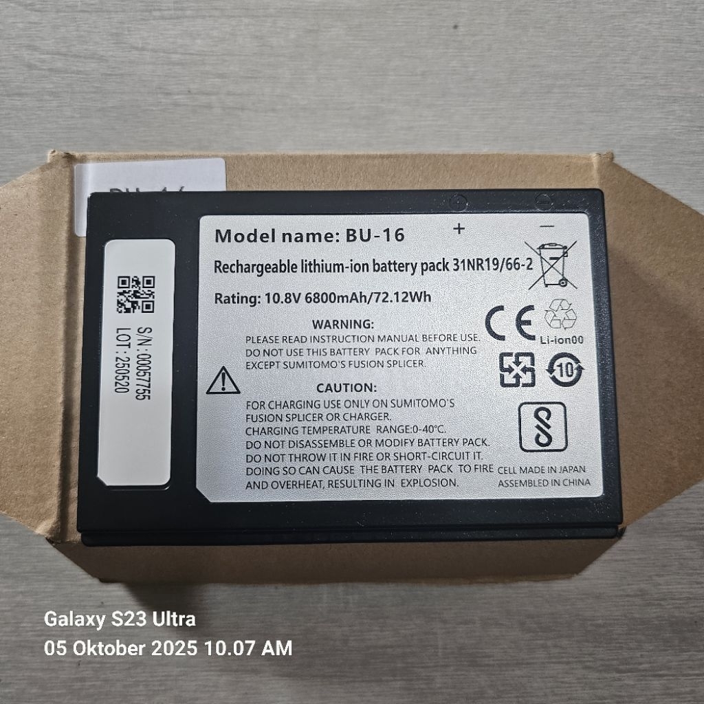 batre sumitomo Z2C / baterai splicer sumitomo z1c