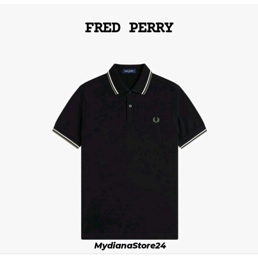 FRED PERRY - TWIN TIPPED FRED PERRY SHIRT - BLK/ECR/LRLWGREN