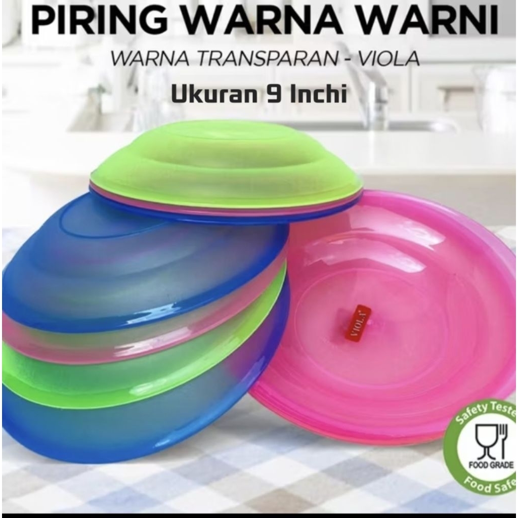 (6PCS) PIRING MAKAN PLASTIK 9 INCHI VIOLA