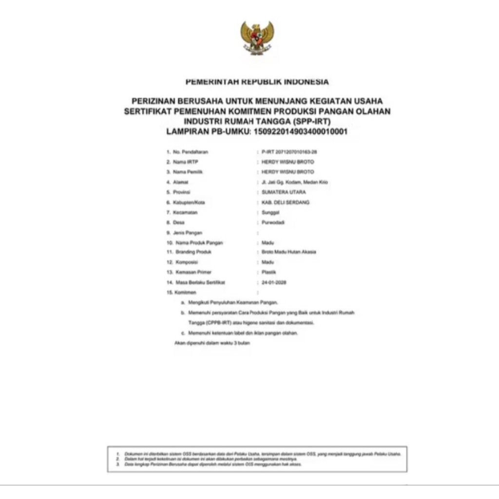 Madu asli hutan akasia