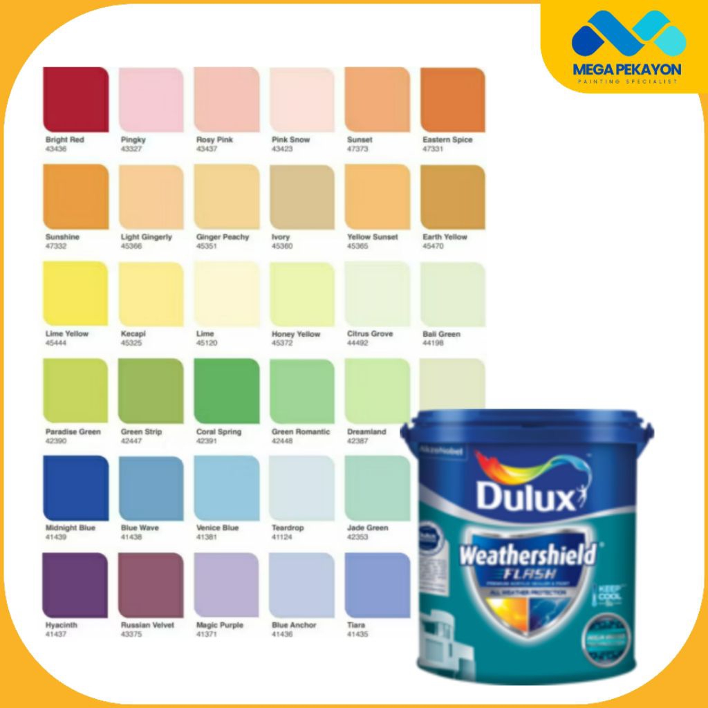 Cat DULUX WEATHERSHIELD FLASH 2,5 LITER CAT TEMBOK EKSTERIOR | CAT DULUX TEMBOK LUAR