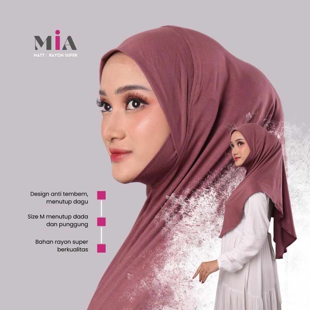MIA SIZE L dagu BY billy scarf bahan kaos rayon premium,hijab instan kaos, kerudung new, hijab kekin