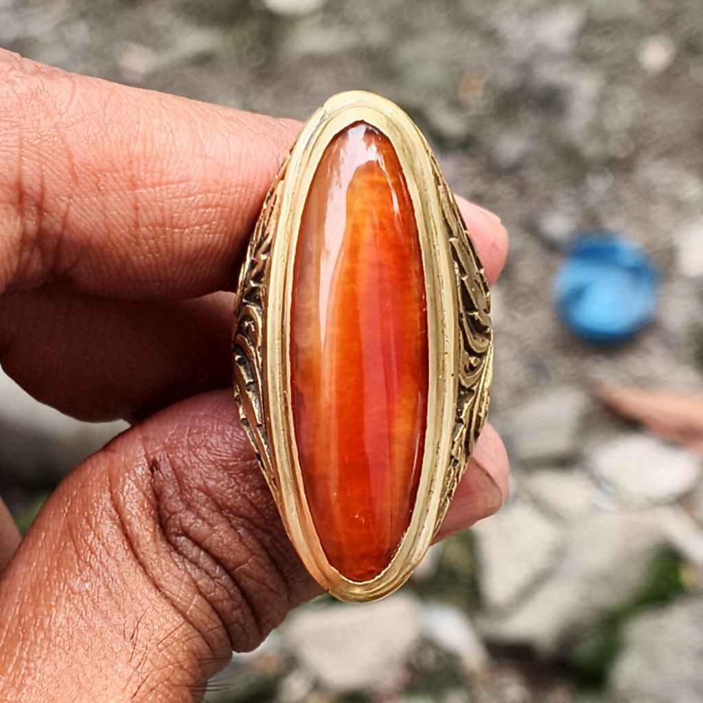cincin batu akik pandan nanas merah sisik betik
