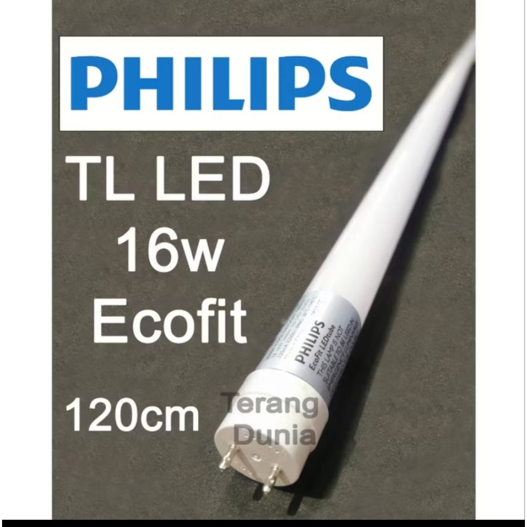 Set Kap Lampu Philips TL LED Ecofit 16 Watt 120cm