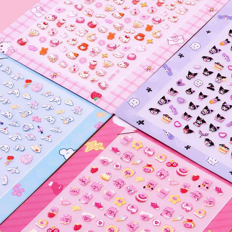 Stiker Kuku Karakter Tempel Hello Kitty Cinnamoroll Perawatan Kuku Nail Art Stiker Anti Air Aksesori