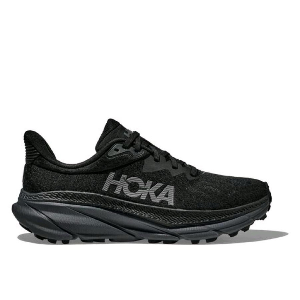 Sepatu running pria hoka challenger atr 7 full black outdoor