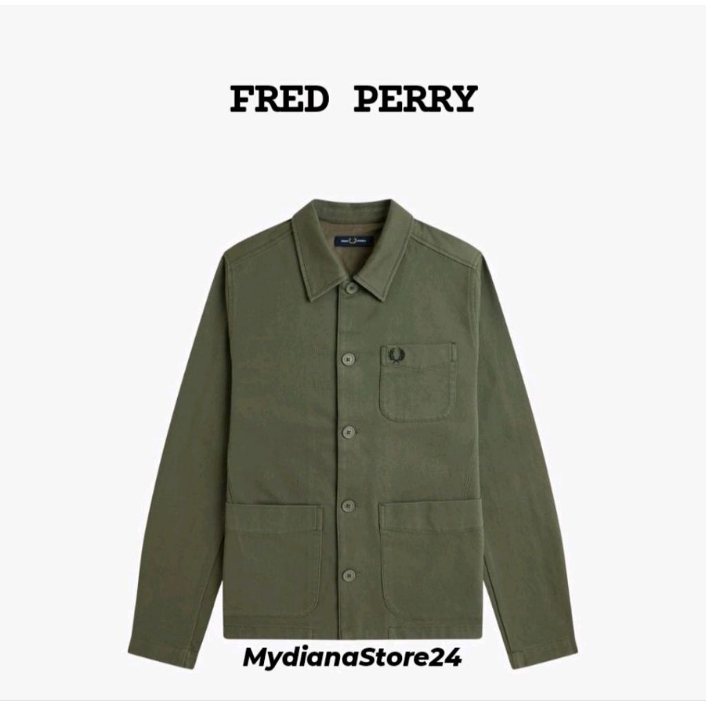 FRED PERRY - FRED PERRY BEDFORD CORD OVERSHIRT - LRL WRTH GREEN