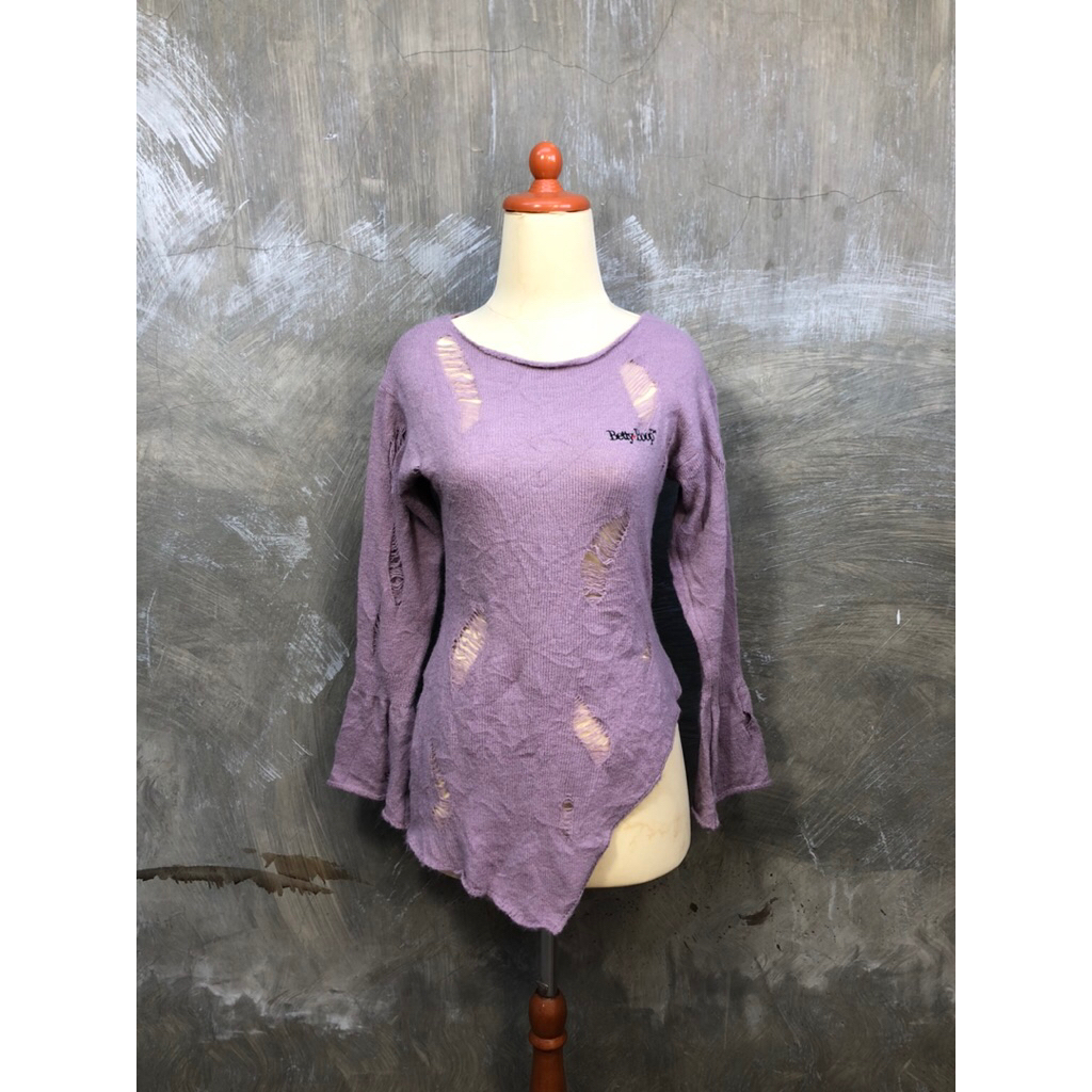 Betty Boop Distressed Asymmetrical Knit