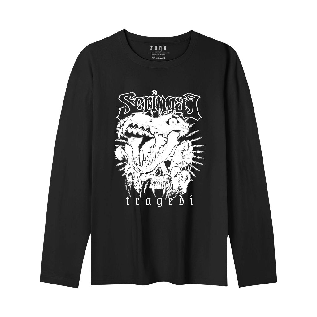 Takeshi Kaos Lengan Panjang Seringai Tragedi T-shirt long sleeve pria wanita unisex