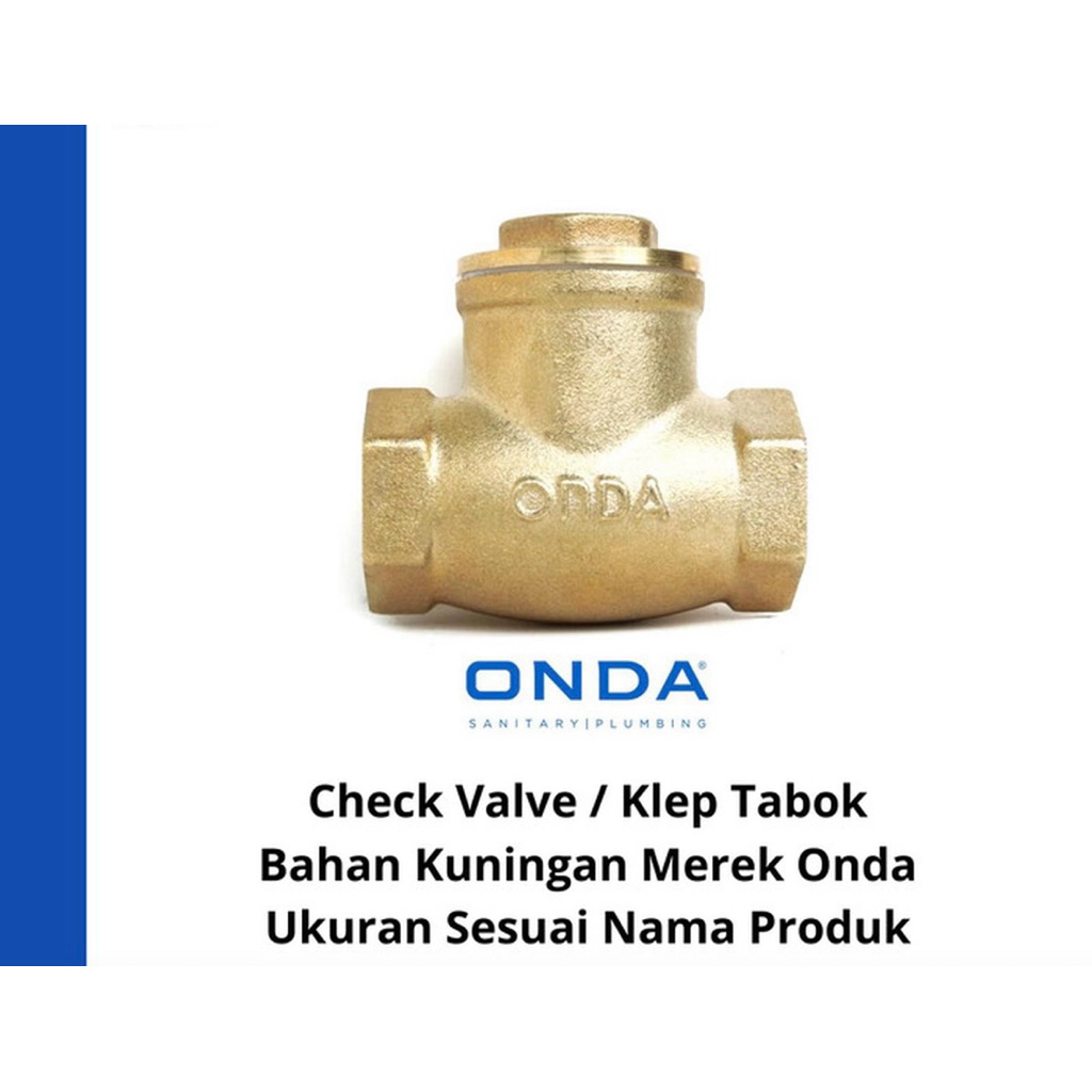 Check valve- klep tabok 3/4” inch Onda kuningan